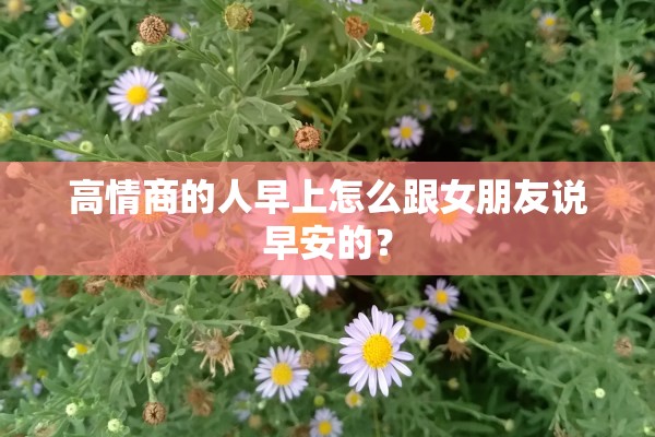 高情商的人早上怎么跟女朋友说早安的？